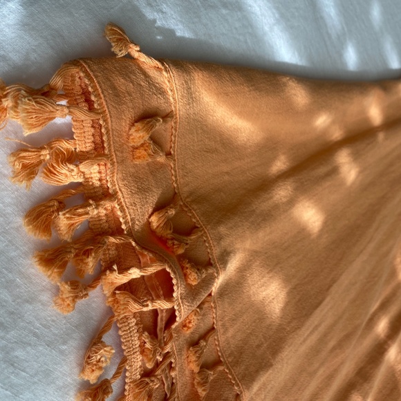 Feel the Sunshine Washed Orange Tassel Mini Dress - Picture 3 of 9